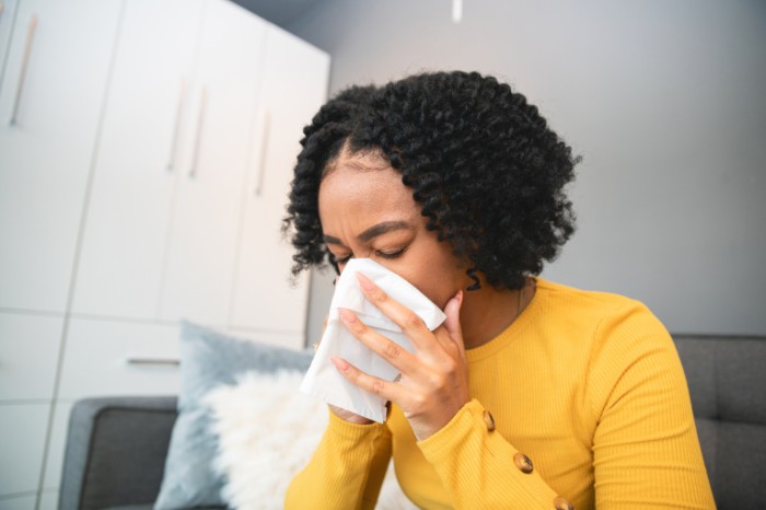 Woman with allergies